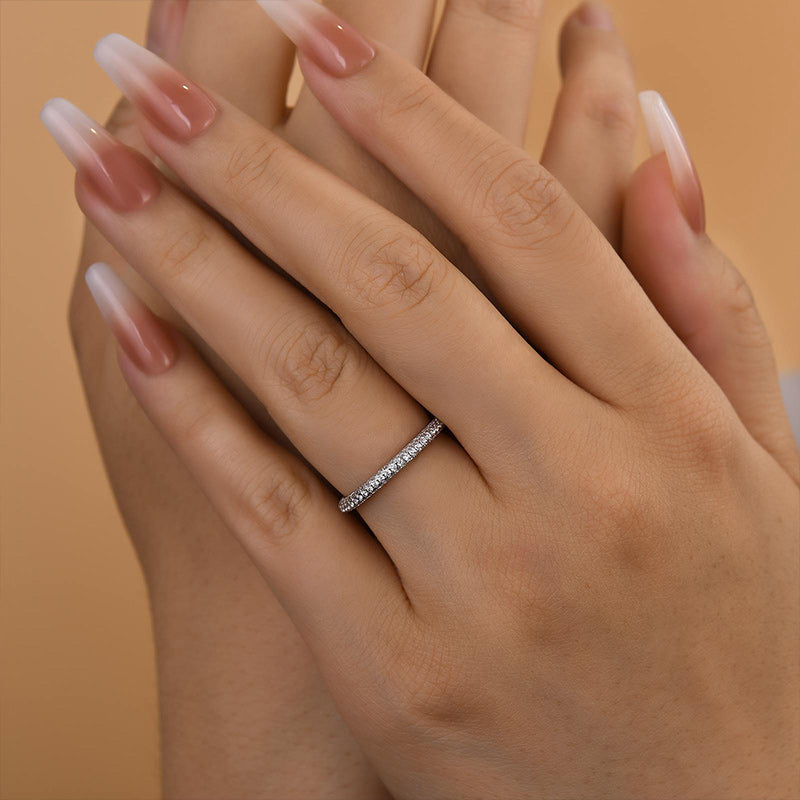 Louily Unique Three Sided Stone Women's Wedding Band - louilyjewelry