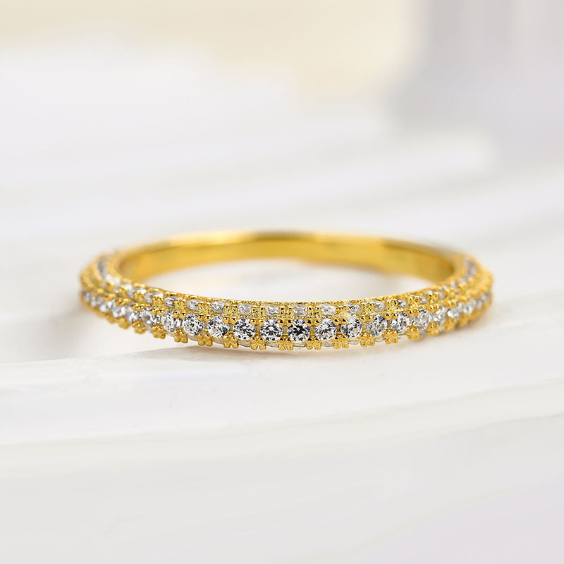 Louily Unique Three Sided Stone Women's Wedding Band - louilyjewelry