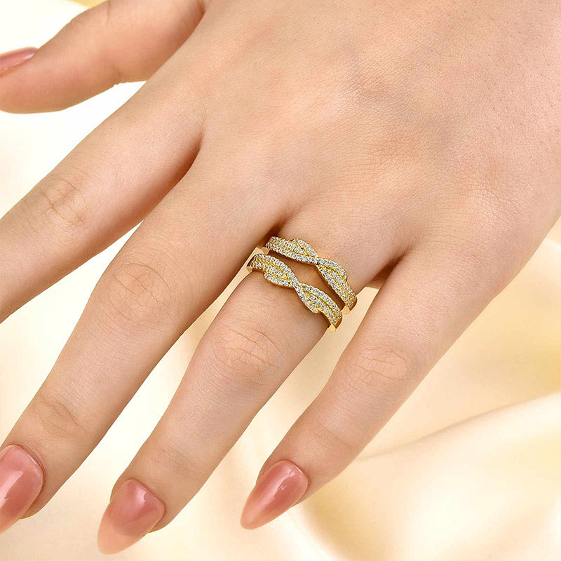 Louily Special Round Cut Jacket Wedding Band - louilyjewelry