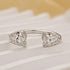Louily Classic Pear Cut Open Wedding Band In Sterling Silver - louilyjewelry