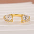 Moissanite 1.0Ct Pear Cut Yellow Gold Open Wedding Band In Sterling Silver - louilyjewelry