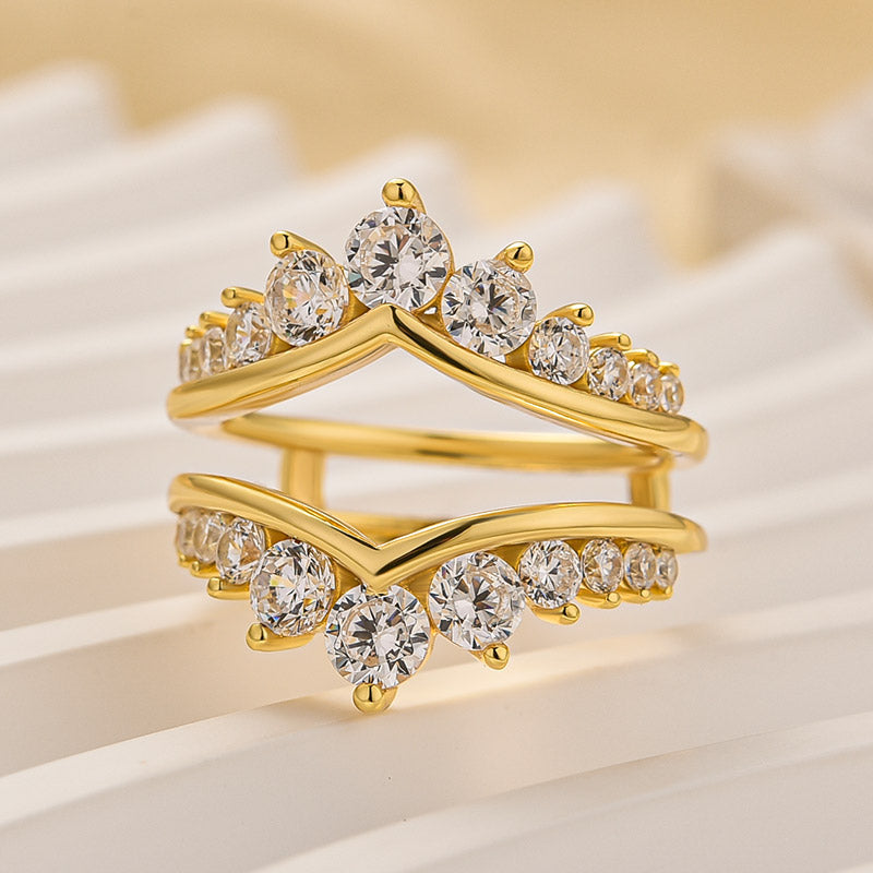 Louily Fashion Round Cut Jacket Wedding Band For Women In Sterling Silver