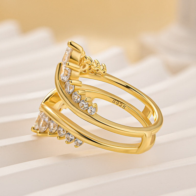 Louily Fashion Round Cut Jacket Wedding Band For Women In Sterling Silver