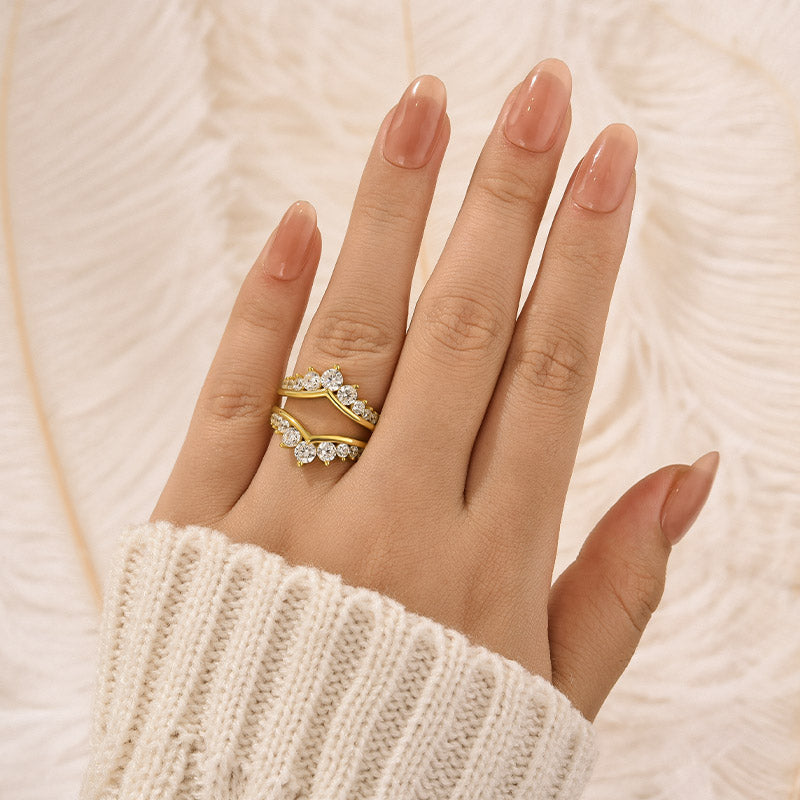 Louily Fashion Round Cut Jacket Wedding Band For Women In Sterling Silver