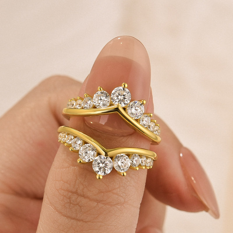 Louily Fashion Round Cut Jacket Wedding Band For Women In Sterling Silver