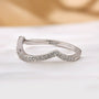 White Gold Curved Wedding Band In Sterling Silver - louilyjewelry