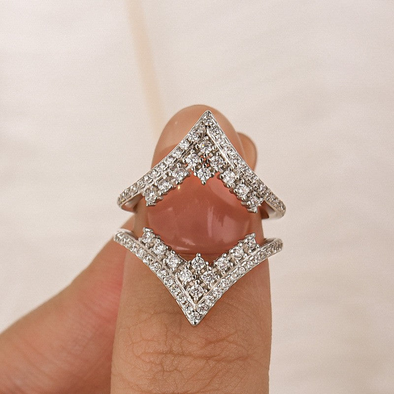 Vintage Engagement Ring Enhancer Insert Wedding Band In Sterling Silver