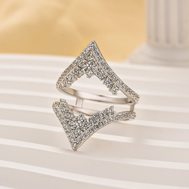 Vintage Engagement Ring Enhancer Insert Wedding Band In Sterling Silver