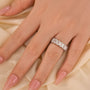 2.8Ct Emerald Cut Bezel Half Wedding Band Travel Ring In Sterling Silver - louilyjewelry