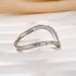 0.13Ct Simulated Diamond Matching Curved Wedding Band In Sterling Silver - louilyjewelry