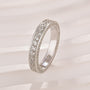 1.3Ct Channel Set Round Cut Eternity Wedding Band In Sterling Silver - louilyjewelry