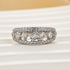 Luxurious 3-Row Half Wedding Band Travel Ring In Sterling Silver - louilyjewelry