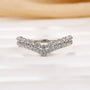 0.55Ct Simulated Diamond Double Row Matching Curved Wedding Band - louilyjewelry