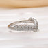 0.55Ct Simulated Diamond Double Row Matching Curved Wedding Band - louilyjewelry