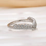0.55Ct Simulated Diamond Double Row Matching Curved Wedding Band - louilyjewelry