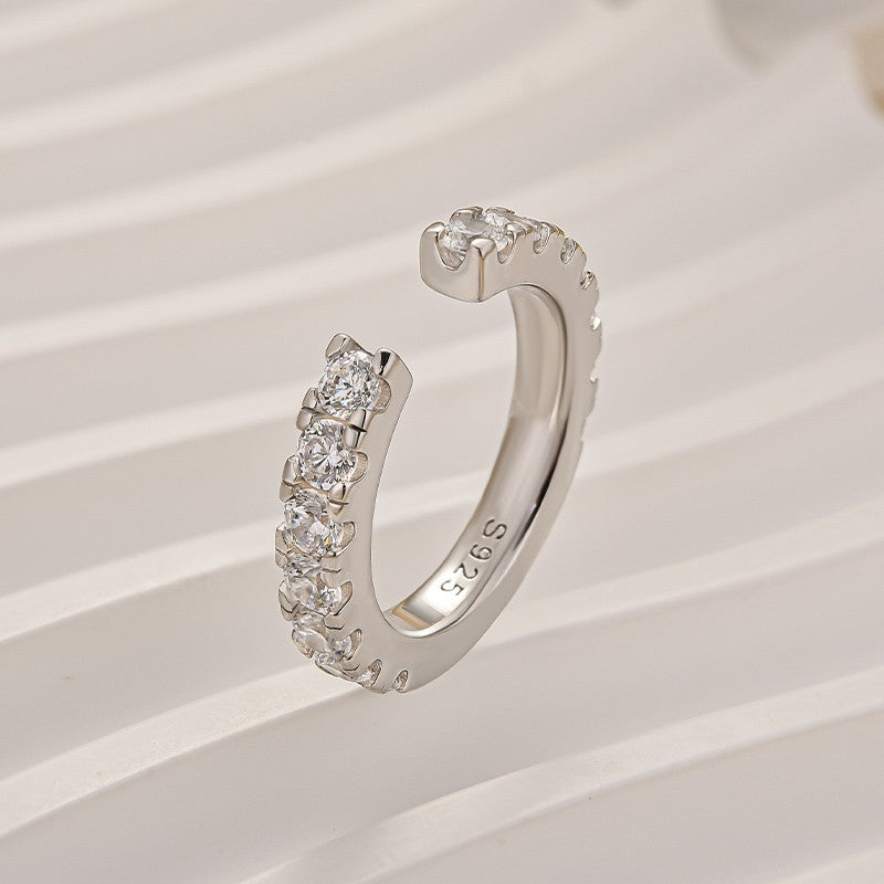 1.4Ct Round Cut Open Women's Wedding Band In Sterling Silver