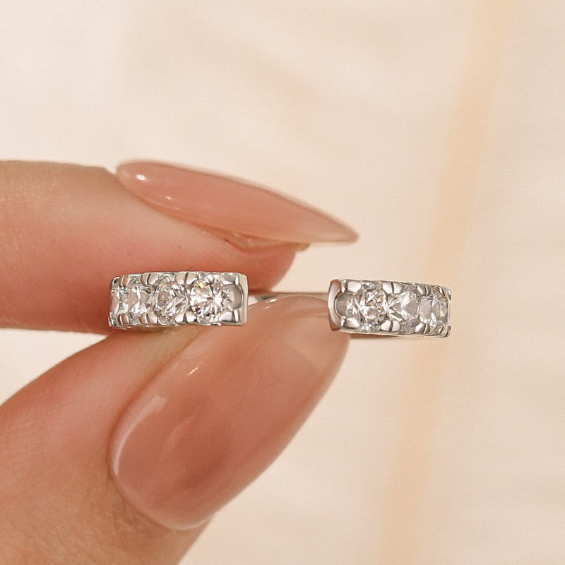 1.4Ct Round Cut Open Women's Wedding Band In Sterling Silver