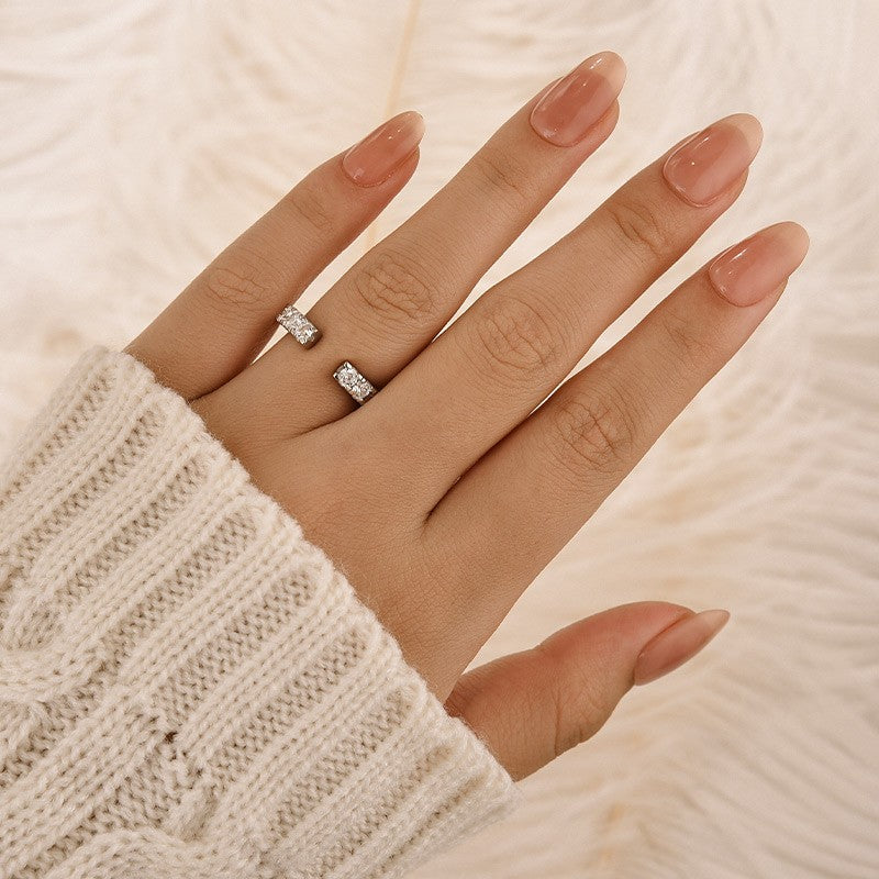 1.4Ct Round Cut Open Women's Wedding Band In Sterling Silver