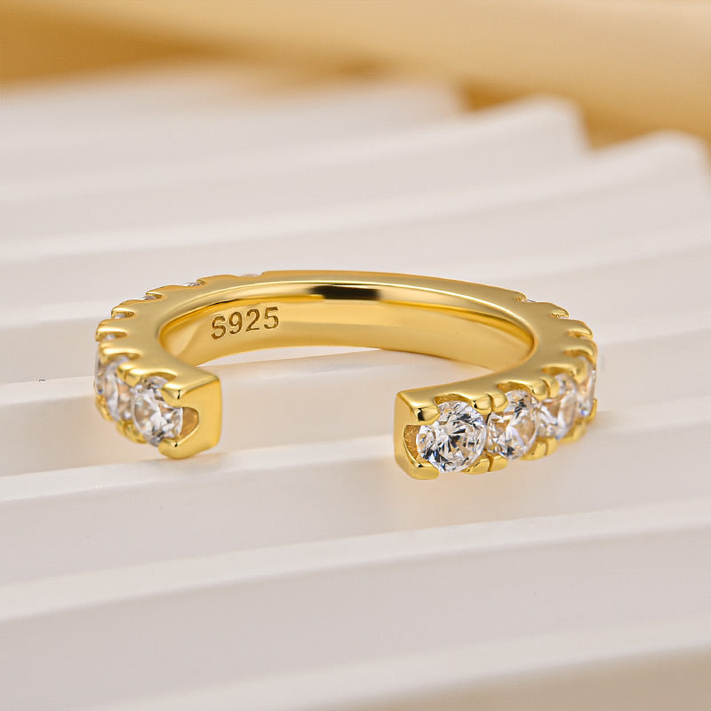 1.4Ct Round Cut Open Women's Wedding Band In Sterling Silver