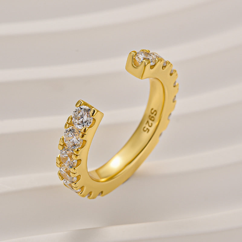 1.4Ct Round Cut Open Women's Wedding Band In Sterling Silver