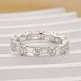 Eternity 3.6Ct Emerald Cut Wedding Band In Sterling Silver - louilyjewelry