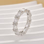 Eternity 3.6Ct Emerald Cut Wedding Band In Sterling Silver - louilyjewelry