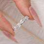 Eternity 3.6Ct Emerald Cut Wedding Band In Sterling Silver - louilyjewelry