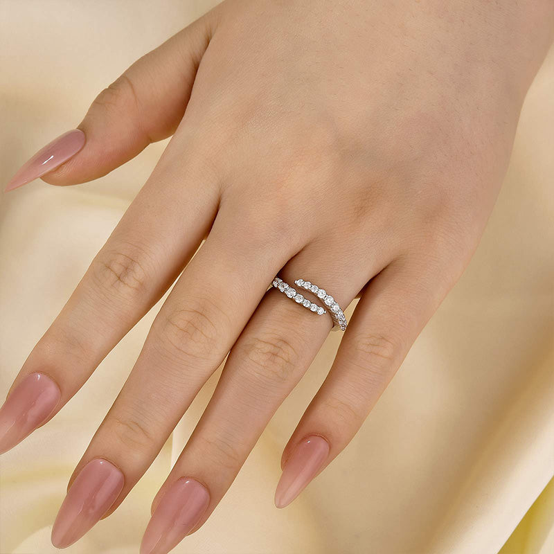 Unique Open Wedding Band Travel Ring In Sterling Silver For Women - louilyjewelry