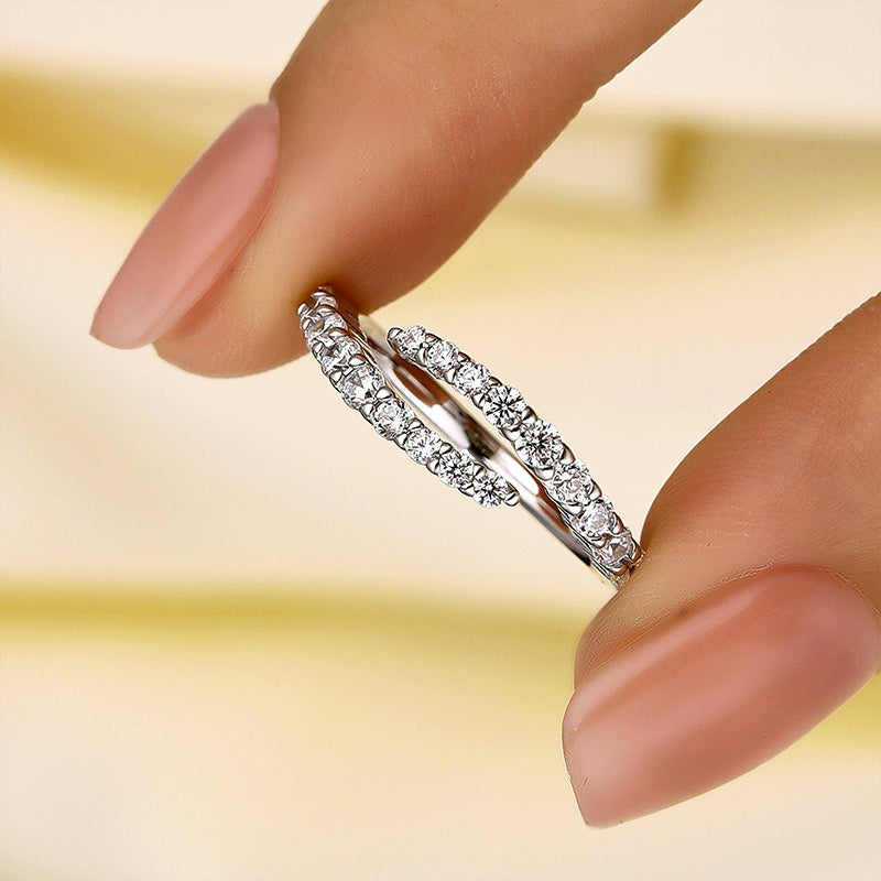 Unique Open Wedding Band Travel Ring In Sterling Silver For Women - louilyjewelry