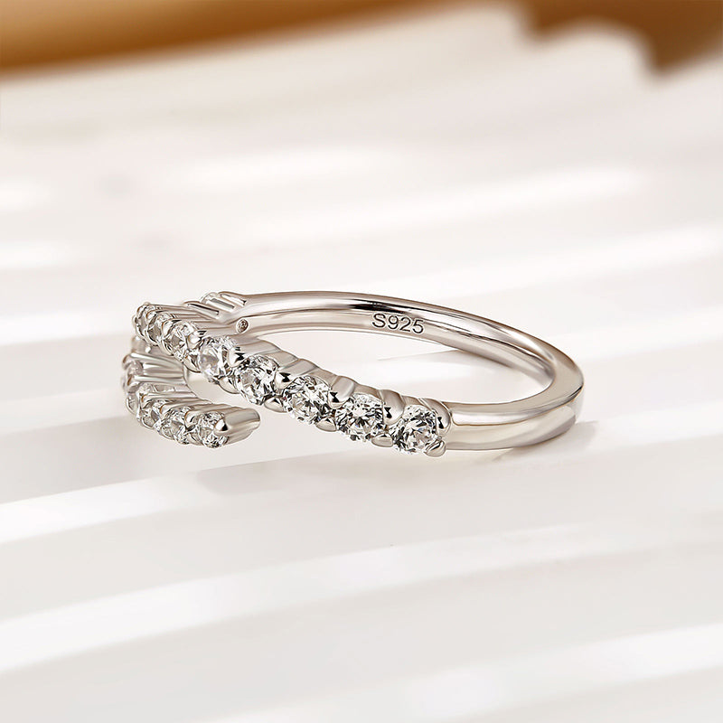 Unique Open Wedding Band Travel Ring In Sterling Silver For Women - louilyjewelry