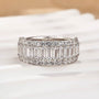 Luxurious Emerald Cut Wedding Band Travel Ring In Sterling Silver - louilyjewelry