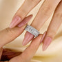 Luxurious Emerald Cut Wedding Band Travel Ring In Sterling Silver - louilyjewelry