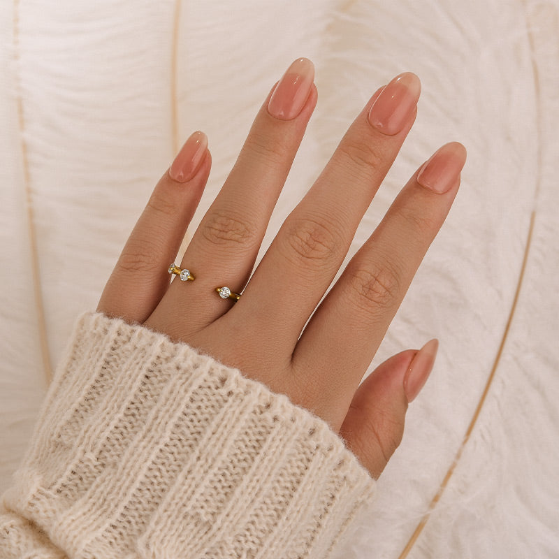 Classic Round Cut Open Wedding Band In Sterling Silver For Women