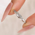 Classic 0.3Ct Sterling Silver Wedding Band With Round Cut Stone - louilyjewelry