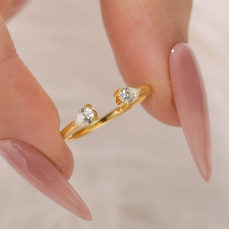 0.5Ct Pear Cut Insert Wedding Band In Sterling Silver - louilyjewelry