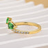 1.2Ct Green Stone Pear Cut Yellow Gold Open Wedding Band In Sterling Silver - louilyjewelry