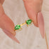 1.2Ct Green Stone Pear Cut Yellow Gold Open Wedding Band In Sterling Silver - louilyjewelry