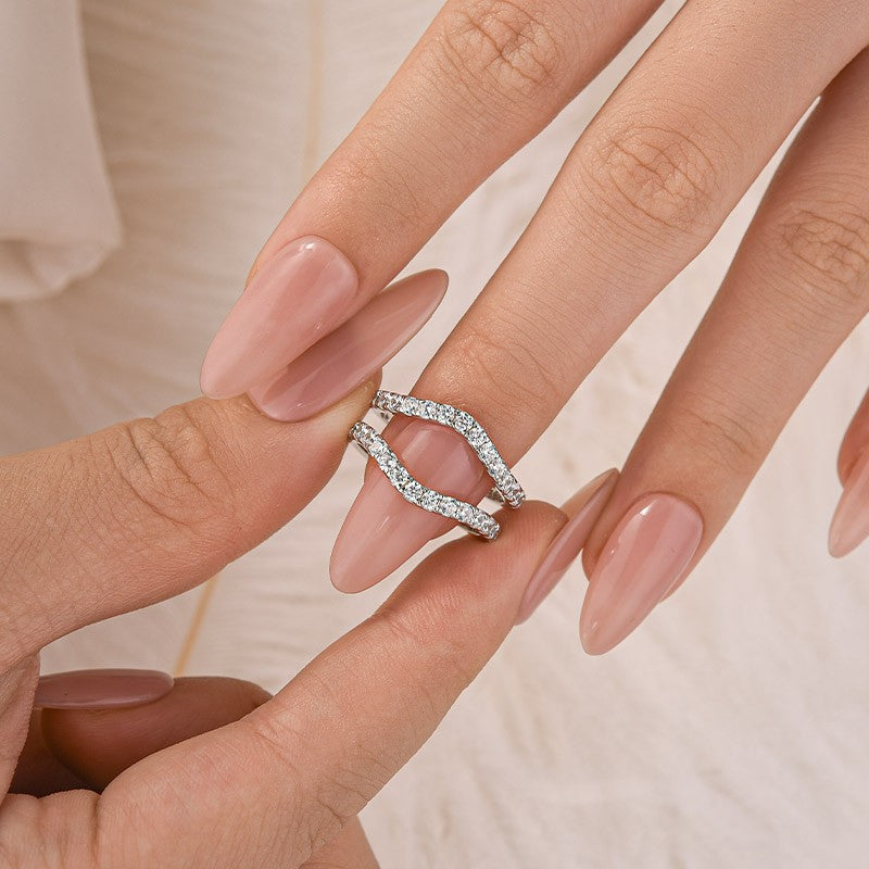 Vintage Insert Wedding Band Engagement Ring Enhancer In Sterling Silver