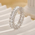 3.5Ct Emerald Cut Women's Wedding Band In Sterling Silver - louilyjewelry
