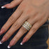 Silver 4PC wedding band set styled for everyday wear