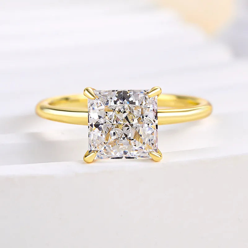 Louily Square Princess Cut Engagement Ring for Women In Sterling Silver - louilyjewelry