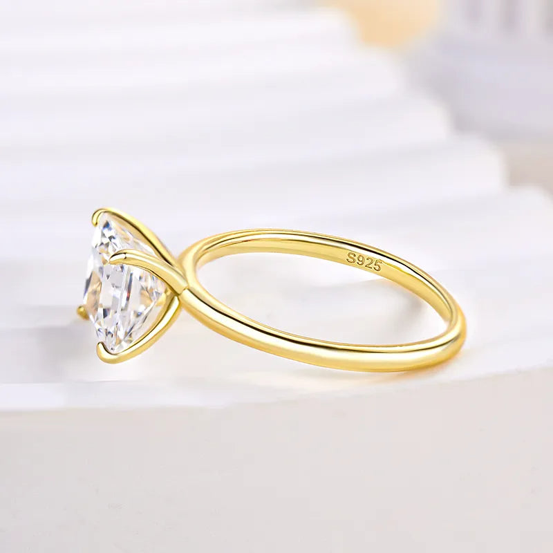 Louily Square Princess Cut Engagement Ring for Women In Sterling Silver - louilyjewelry