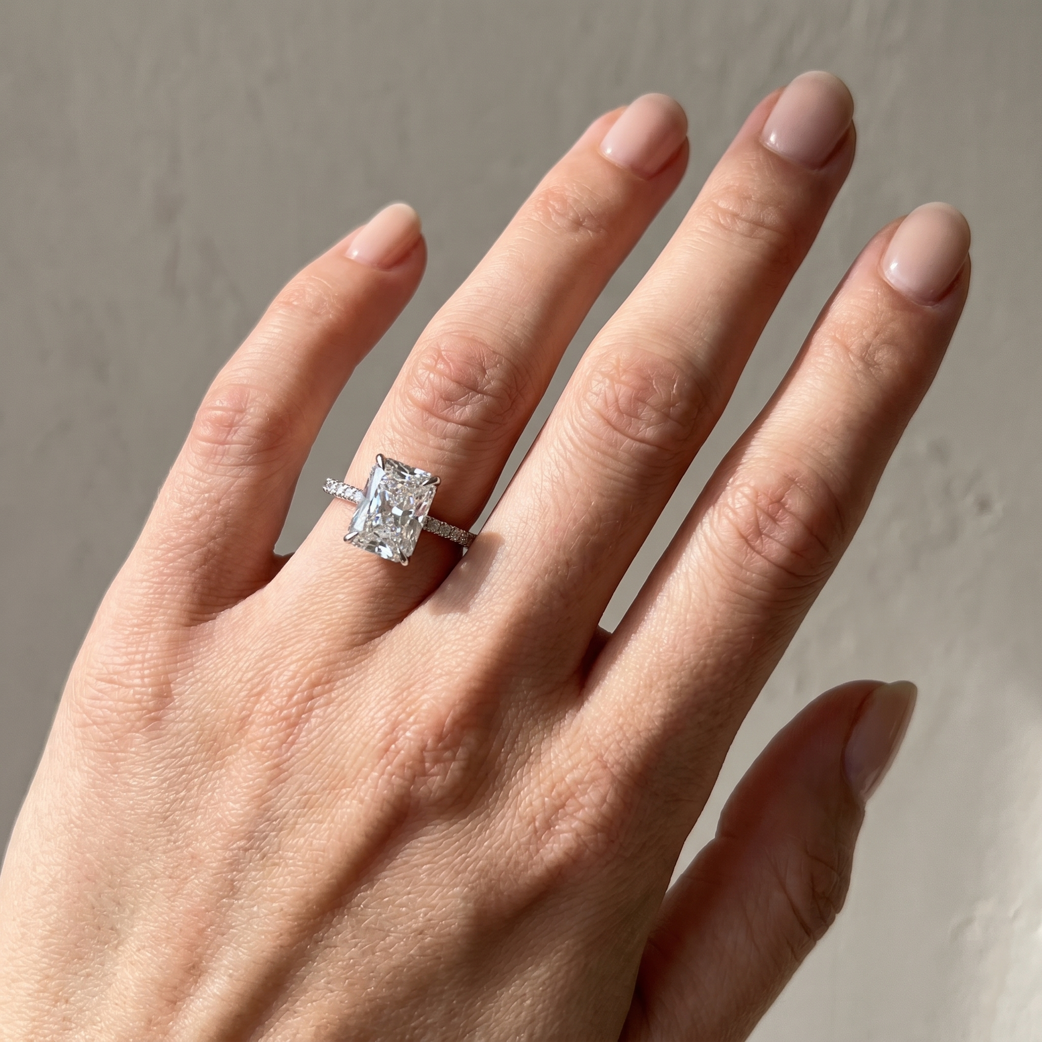 S925 3.5Ct Elegant Radiant Cut Engagement Ring In Sterling Silver Everyday Wearable Ring For Women