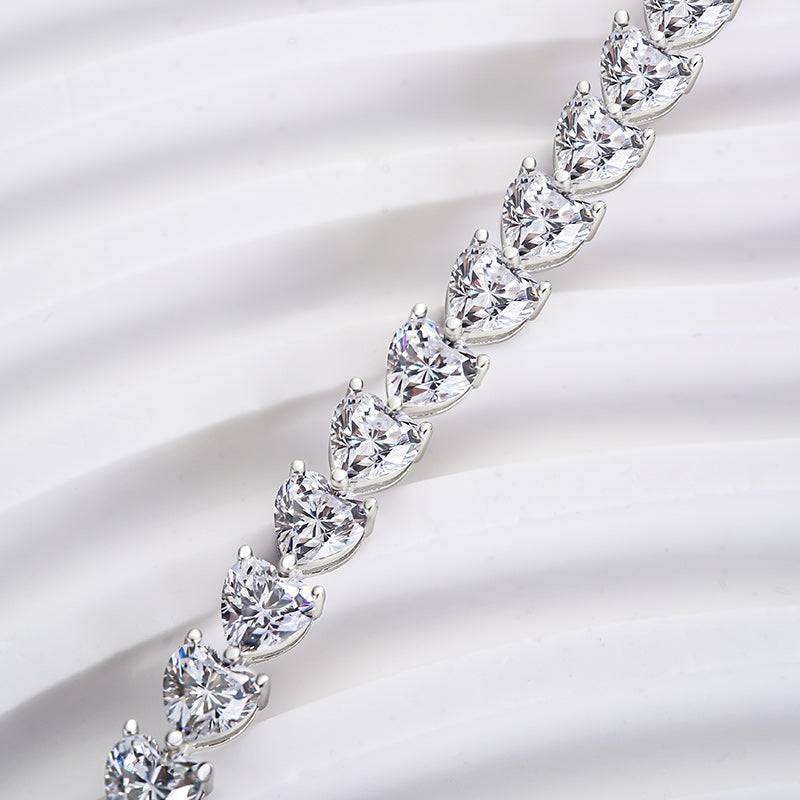 Louily Stunning Heart Cut Bracelet for Women In White Gold - louilyjewelry
