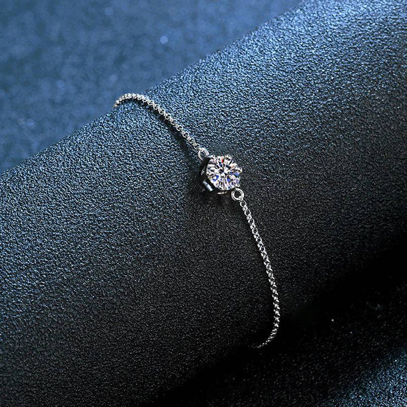 Louily Moissanite Classic 6 Prongs Round Cut Bracelet - louilyjewelry