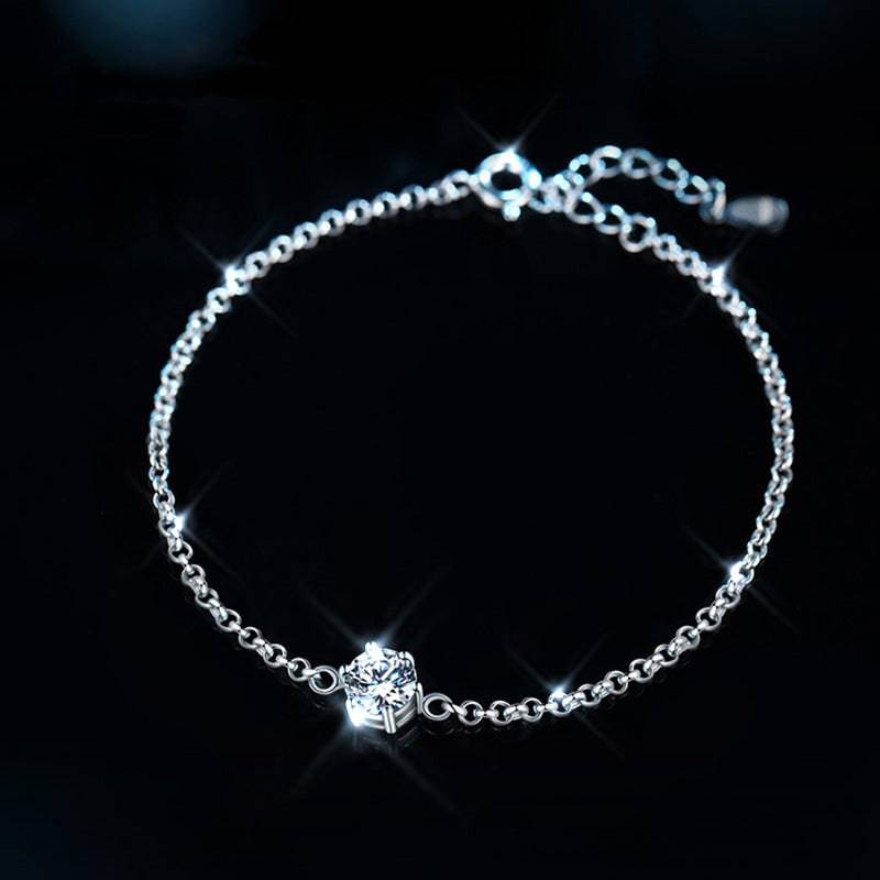 Louily Moissanite Classic 6 Prongs Round Cut Bracelet - louilyjewelry