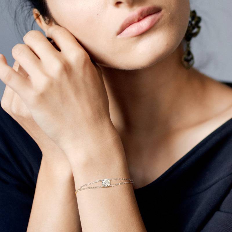 Louily Moissanite Excellent 4 Prongs Round Cut Bracelet - louilyjewelry