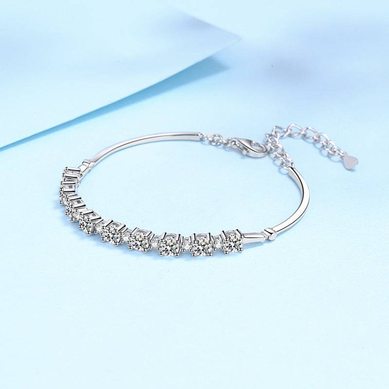 Louily Moissanite Luxury Round Cut Bracelet - louilyjewelry
