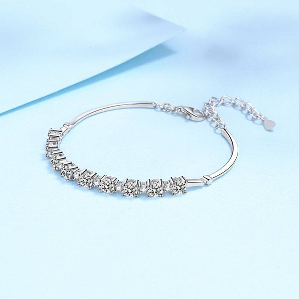 Louily Moissanite Luxury Round Cut Bracelet