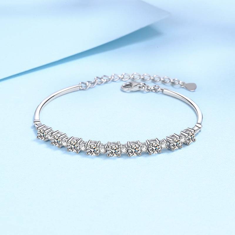 Louily Moissanite Luxury Round Cut Bracelet - louilyjewelry